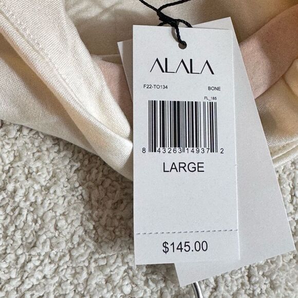 Alala Fleece Pullover Sweatshirt Womens Size Large Bone Funnel Neck pullover - Picture 15 of 15